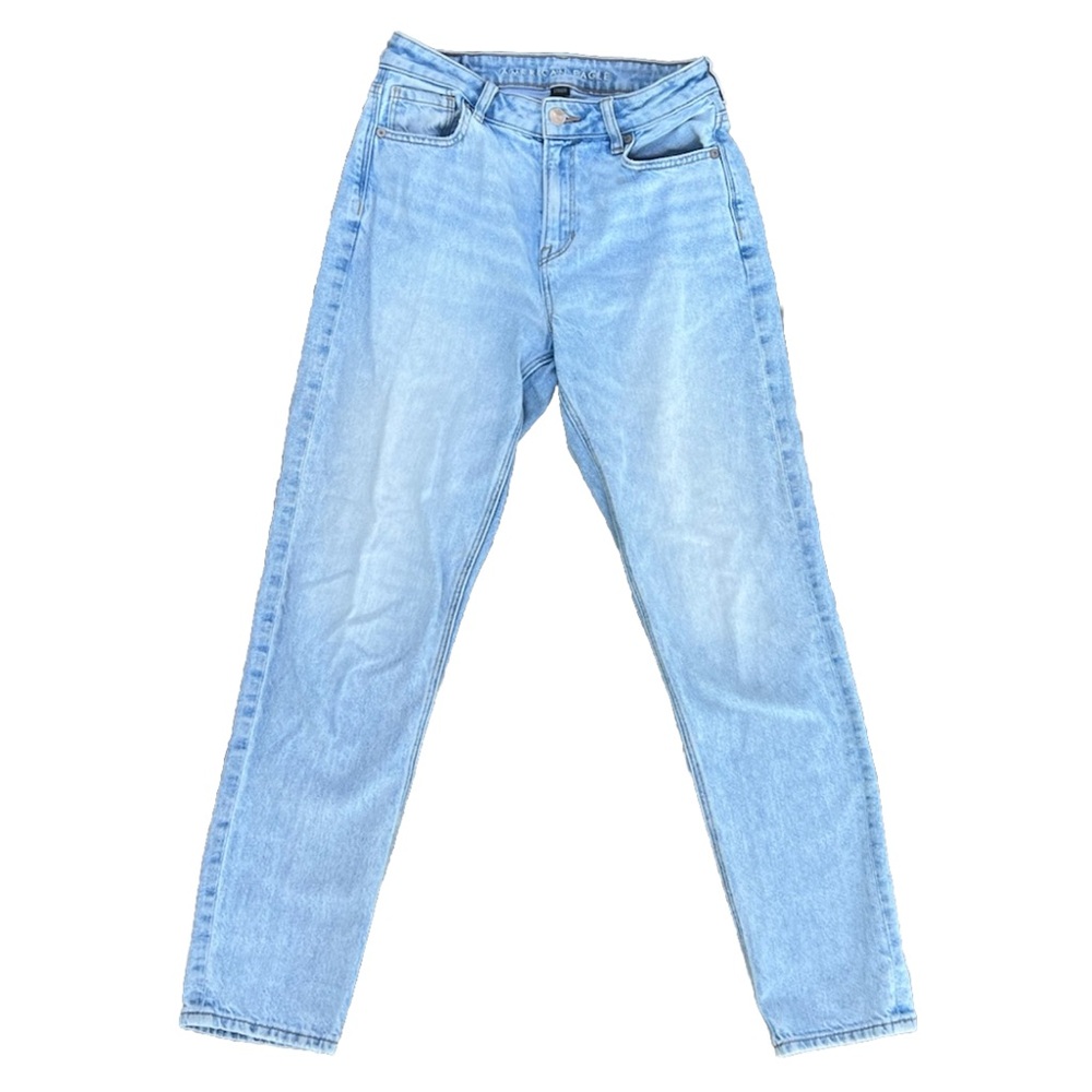 American Eagle Jeans Women’s Size 4 Regular Light Blue High Rise Mom Strigid
